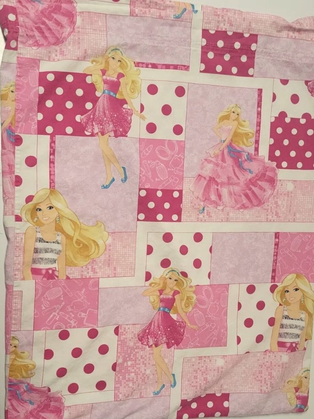 Pink Barbie Print Girls Standard Pillowcase Cotton Pillow Cover